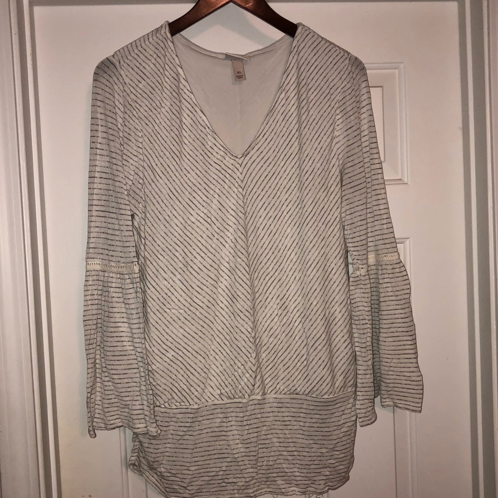 Knox Rose Stripped Bell Sleeved Top